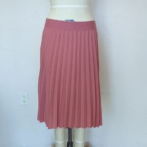 Dusty rose chiffon midi skirt